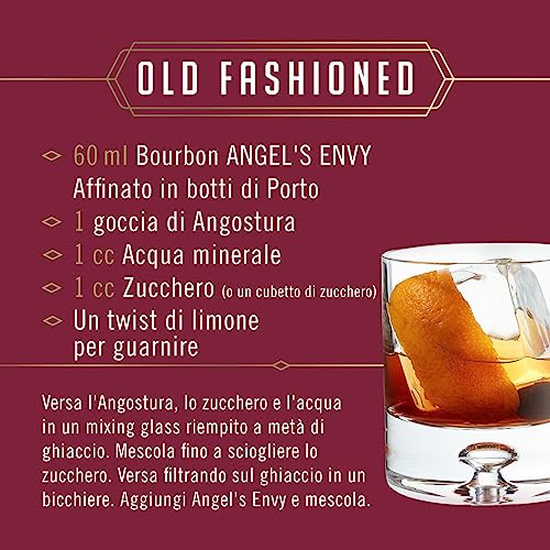 ANGEL’S ENVY Kentucky Straight Bourbon Whisky, 43,3% Vol., 70 cl / 700 ml, affinato in botti di Porto, Note di vaniglia e noci tostate