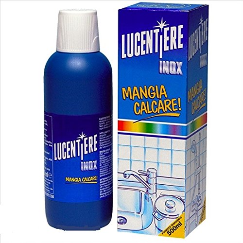 6 x flaconi di Lucentiere, Elimina calcare su acciaio inox, 500 ml, per superfici in acciaio