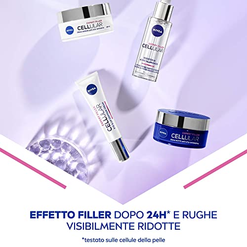 NIVEA CELLULAR EXPERT FILLER Crema Giorno Anti-Età Intensiva SPF 15 50ml, Crema viso antirughe rassodante, Crema viso Acido Ialuronico e Acido Folico Puro, Crema idratante viso anti-age