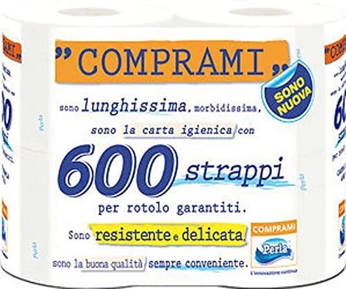 Perla 10 Confezioni da 4 Rotoli Carta IGIENICA COMPRAMI COMPATTA 40 Rotoli