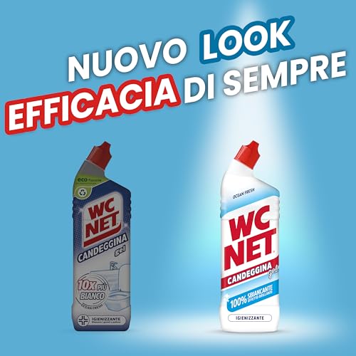Wc Net - Candeggina Gel Extra White, Detergente per Sanitari e Superfici, Fragranza Ocean Fresh, 700 ml x 3 Confezioni