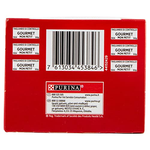 GOURMET Mon Petit Intense Cibo Umido per Gatti Adulti Filettini in salsa con Anatra, Pollo e Tacchino 6 Buste da 50g