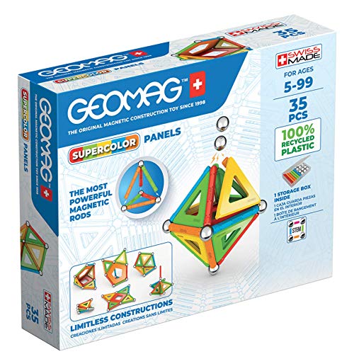 Geomag - Supercolor Costruzioni Magnetiche per Bambini, Giocattolo Magnetico Linea Green 100% Plastica Riciclata