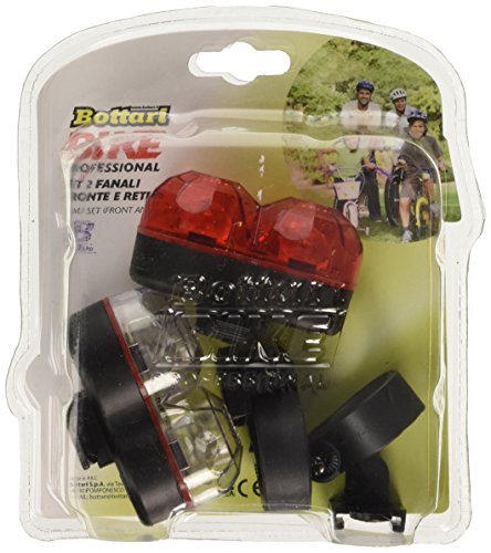 Bottari 96322, Set Fanali Anteriore e Posteriore per Biciclette Unisex-Adulto, Rosso