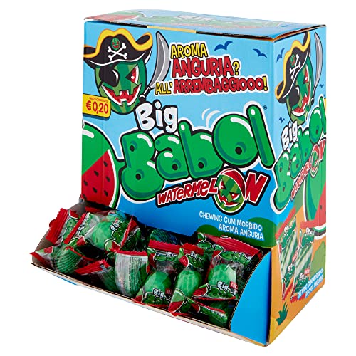 Big Babol Watermelon, Chewing Gum Morbido, Gusto Anguria, Confezione da 200 Gomme da Masticare incartate singolarmente, Ottime da Condividere, per Feste e Compleanni Bambini