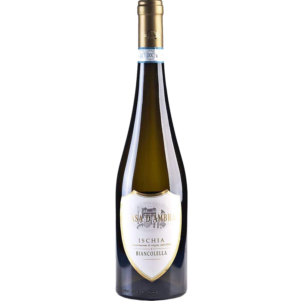 Ischia Biancolella DOC | Casa d'Ambra | Vino Bianco dell'isola d'Ischia | Confezione da 6 bottiglie da 75 cl | Idea Regalo