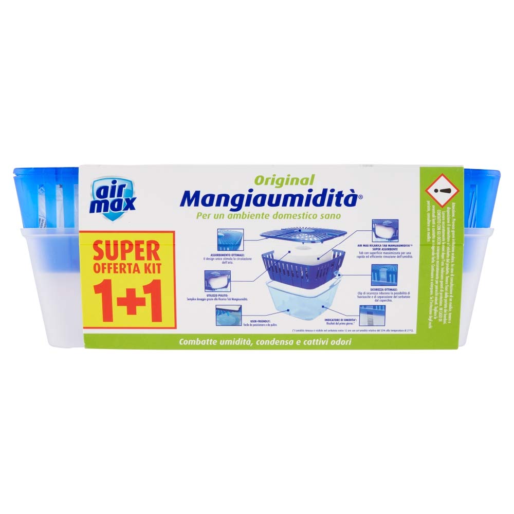 Air Max Kit Tab Mangiaumidita' 450g 1+1 Kit Combatte Umidità, Condensa e Cattivi Odori