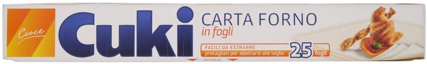 Cuki - Carta Forno, Facile da Estrarre, Pretagliati per Adattarsi alle Teglie - 10 confezioni da 25 fogli [250 fogli]