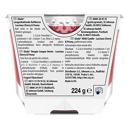Glade (Brise) Candela profumata a lunga durata in vetro, I Love You, fino a 39 ore di durata