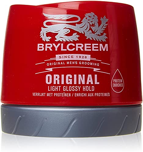 3 x Brylcreem ORIGINAL LIGHT GLOSSY HOLD Mens Hair Styling Cream Red Tub 150ml