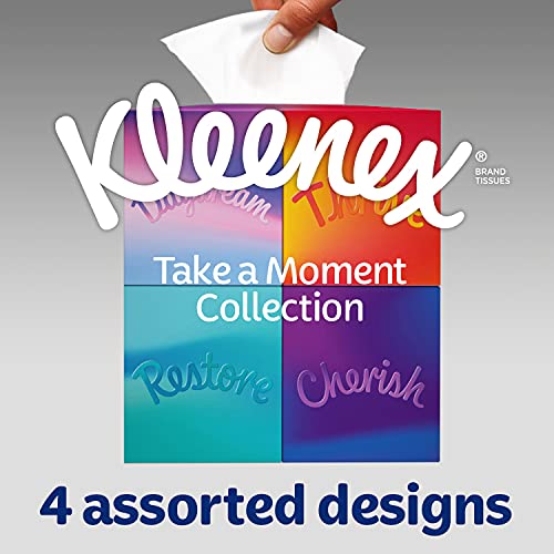 Kleenex Fazzoletti della collezione Take a Moment - 12 scatole cubiche per fazzoletti - In Aid of Mind - Contiene 4 motivi diversi