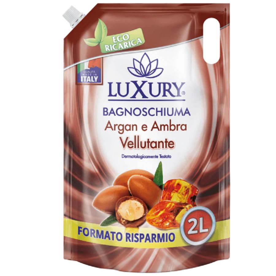 Ecoricarica Bagnoschiuma Argan e Ambra confezione da 6, 2L