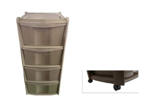 House&Style CASSETTIERA Vulcano 4CASS. Corteccia Met, Come da Foto