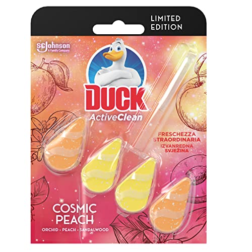 Duck Active Clean - Tavoletta Igienizzante WC, Fragranza Pesca e Orchidea, Confezione da 1 Pezzo