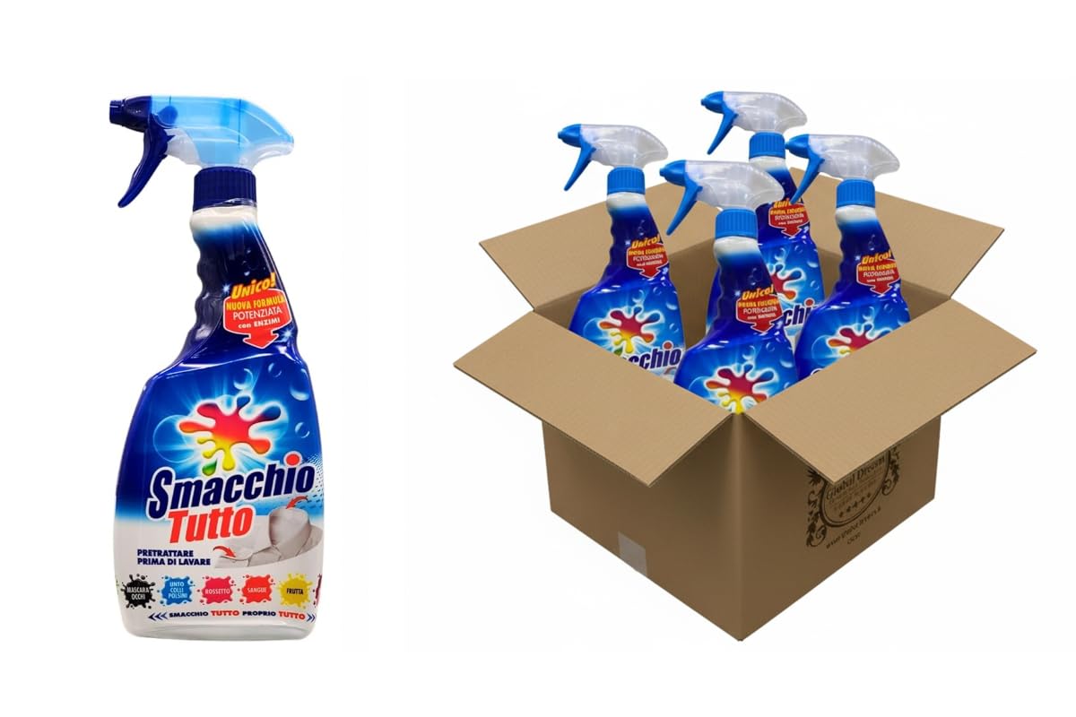 CG94 - Smacchio Tutto Spray, Efficace su Tutte le Macchie, Indicato per Eliminare dai Tessuti Macchie Difficili, da Usare Prima del Lavaggio, Formato da 500ml Box da (8-4-2, Unità) (Confezione da 4)
