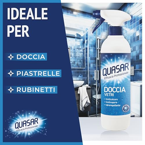 Quasar - Doccia Vetri - Anticalcare, Antivapore, Idrorepellente - 680 ml