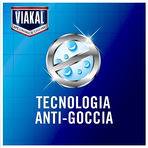Viakal Acciaio Cucina, Spray Anticalcare con Aceto, Confezione da 750ml, Tecnologia Anti-Goccia