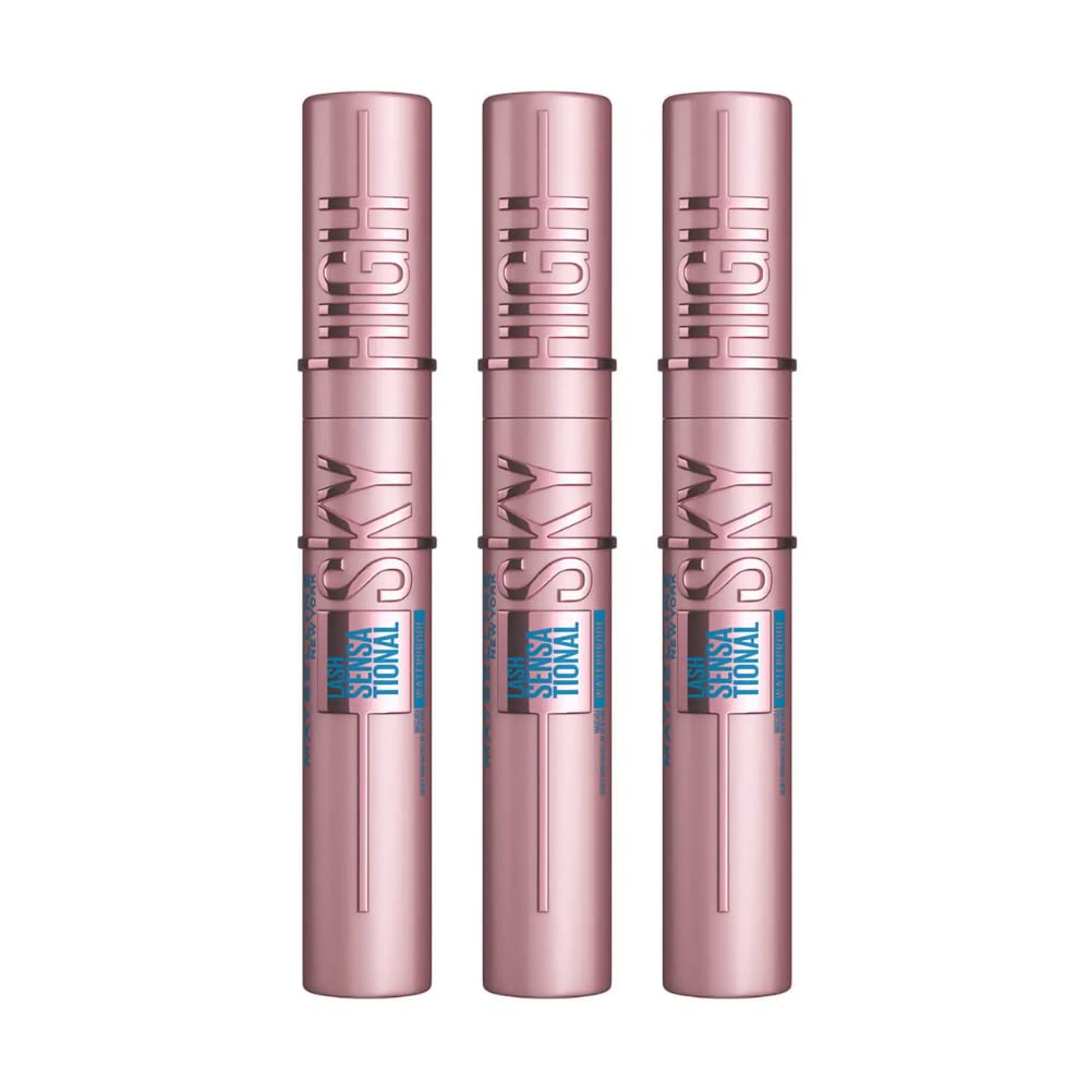 3 x Maybelline Lash Sensational Sky High Waterproof Mascara 7.2ml - Black