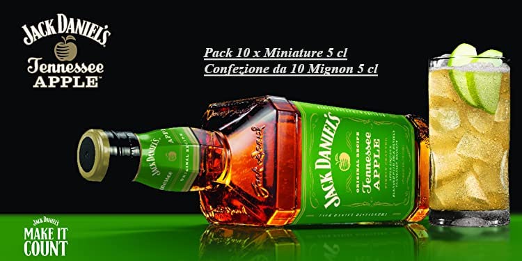 10 x Jack daniel's Tennessee Whiskey 5 cl vol miniature P.E.T.