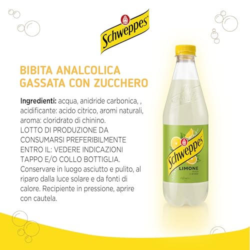 Schweppes Limome, Bevanda Gassata dal gusto Fresco e Agrumato, 12x 500ml Perfetta per Aperitivi e Cocktail. Bevanda Dissetante dal Gusto ricco e Biilanciato