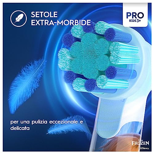 Oral-B Spazzolino Elettrico Ricaricabile Pro Kids Frozen, 1 Testina, per Bambini da 3 Anni in Su, 1 Spazzolino