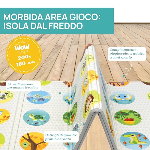 Chicco Coccodrillo Tappeto ad Acqua Sensoriale, Tappeto Morbido, Gioco Bambini Gonfiabile con Aria e Acqua