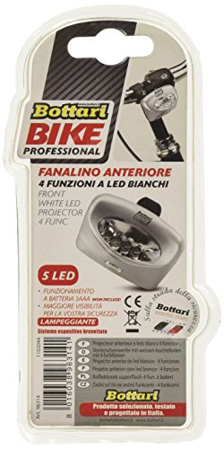 Bottari 96314, Fanalino Anteriore per Biciclette Unisex-Adulto, Grigio