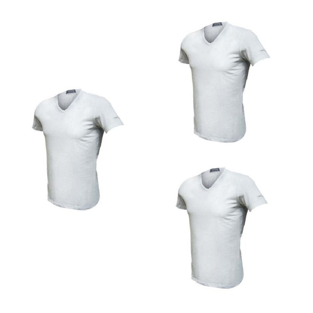 Enrico Coveri 3 t-Shirt Uomo Mezza Manica Scollo a V Cotone bielatico Art ET1001