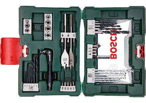 Bosch Professional Set Punte e Bit per Legno, Pietra e Metallo, Accessori per Utensili di Foratura e Avvitamento