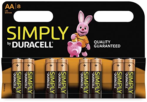 Duracell Simply Batterie Alcaline, Confezione da 8