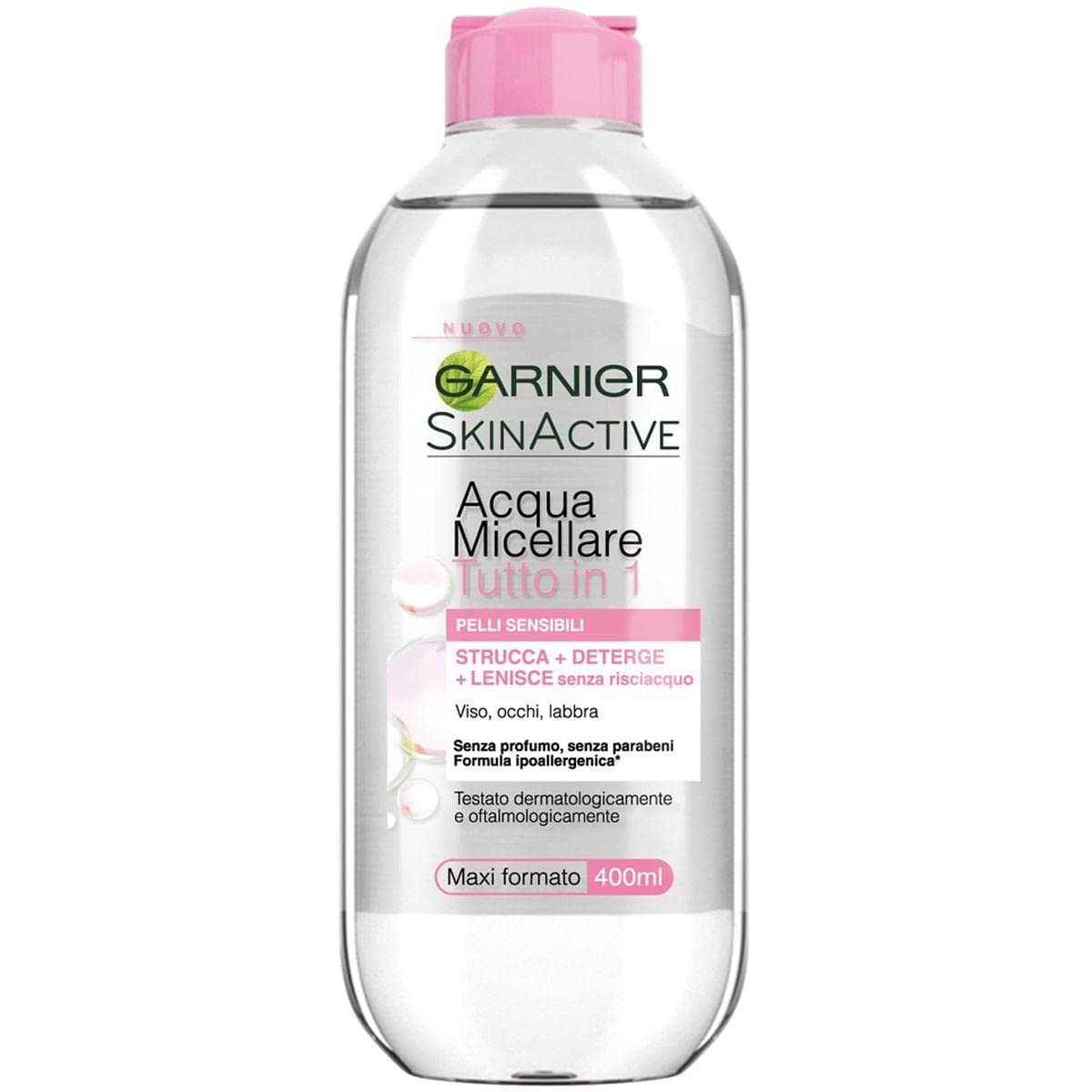Garnier SkinActive, Acqua Micellare Tutto in 1, Pelli sensibili, Maxi formato, 400 ml