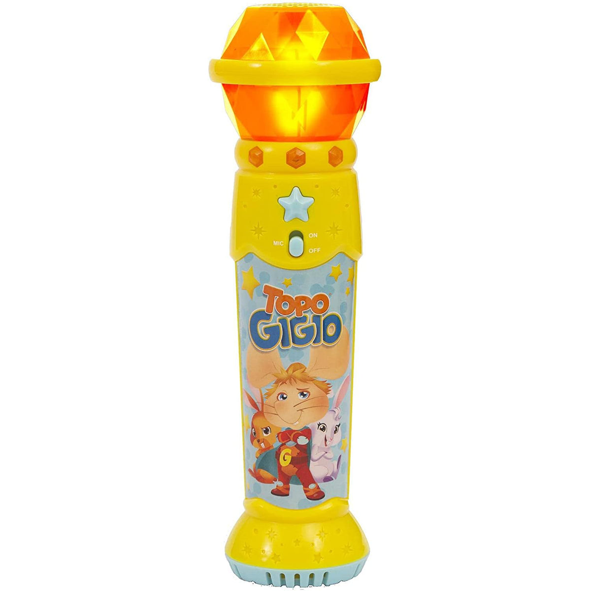 Topo Gigio - Microfono con Luci e Suoni, Voce Originale e Canzone "Sveglia Presto", Effetti Luminosi e Sonori, per Bambini dai 3 Anni, Giochi Preziosi