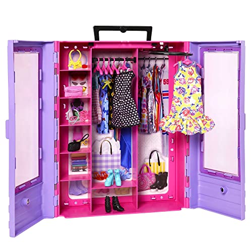 Barbie- Armadio dei Sogni Playset con bambola bionda, largo più di 60cm, 30+outfit e accessori, Giocattolo per Bambini 3+Anni,HGX57