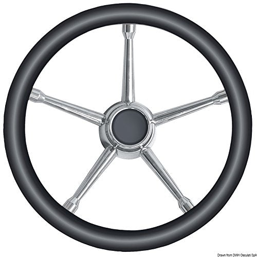 OSCULATI Volante A Inox/Nero 350 mm