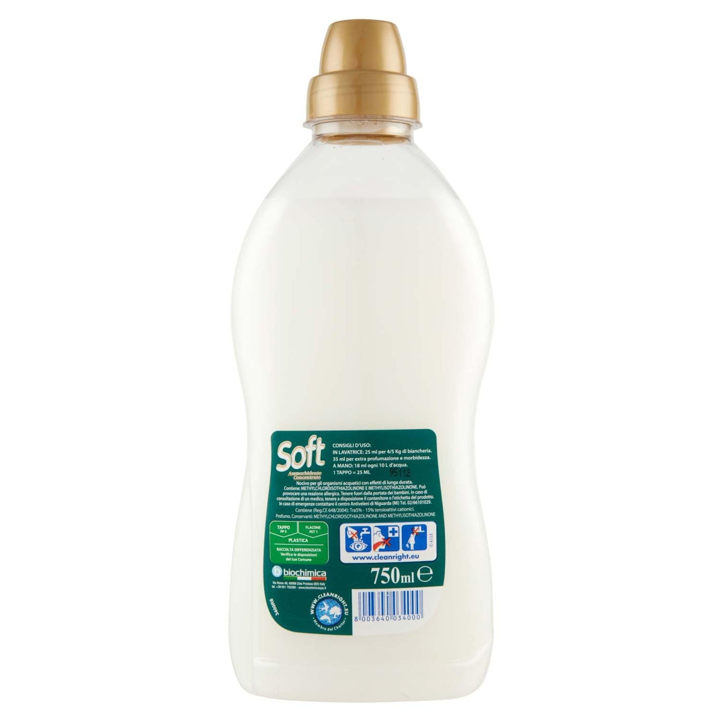 SOFT Ammorbidente Concentrato 30 Lavaggi Essenza Nature, Olio di Argan, 750 ml