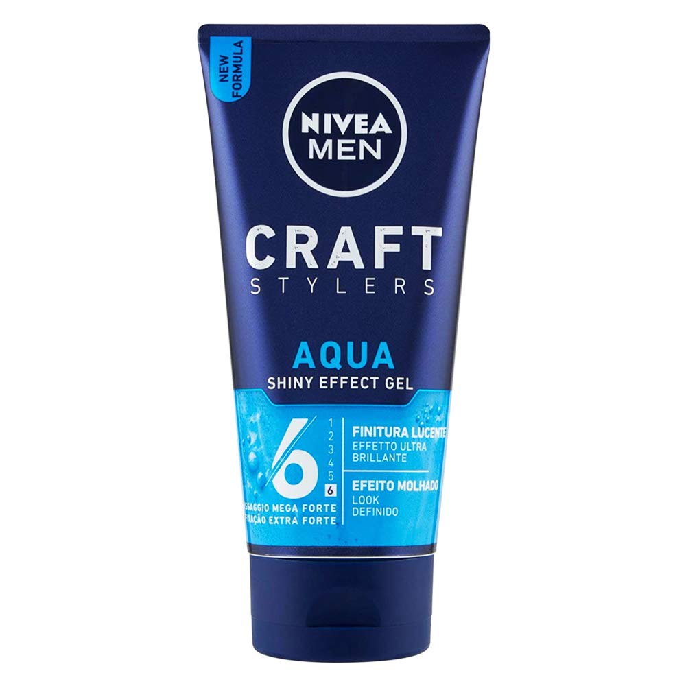 6 Pezze AQUA GEL PER CAPELLI WET LOOK Effetto bagnato Nivea FOR MEN