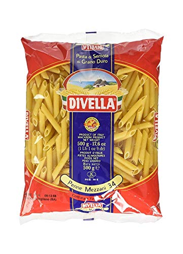 DIVELLA PASTA DI SEMOLA DI GRANO DURO PENNE MEZZANE 34 GR 500 X 24