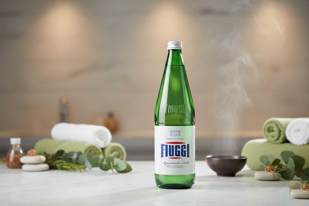 Acqua Fiuggi Naturale 12x1L Vetro – Acqua Minerale Oligominerale, Residuo Fisso Basso, Depurativa – Confezione da 12 Bottiglie