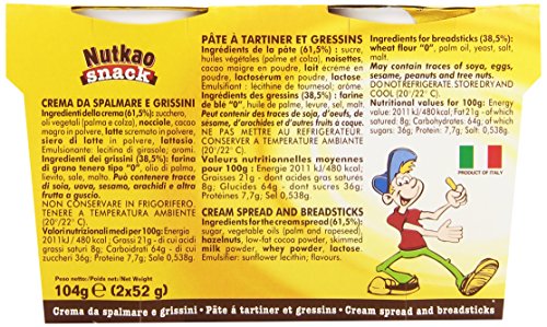Nutkao - Snack, Crema Da Spalmare E Grissini - 104 G
