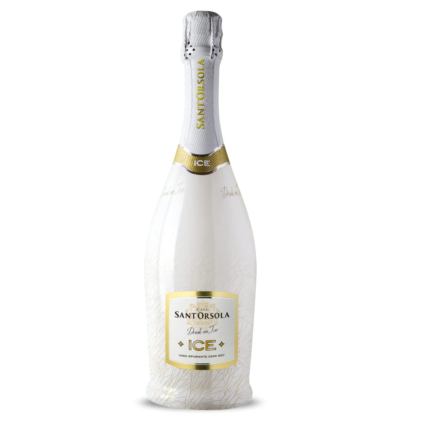 Casa Sant'Orsola - Prosecco ICE Demi Sec in Gift Box con 1 Calice in Policarbonato, Ottimo con Ghiaccio, Gusto Secco con Note Fruttate, 1x750 ml