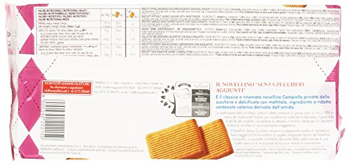 Campiello - Novellino, Biscotti Frollini, Senza Zuccheri Aggiunti - 6 confezioni da 4 porzioni [24 porzioni, 1400 g]