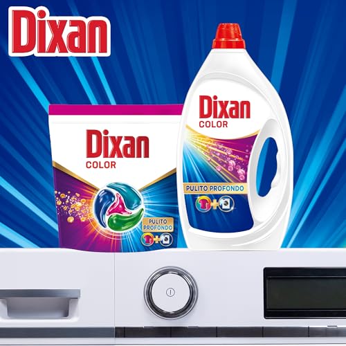 Dixan Liquido Color Detersivo Lavatrice (52 Lavaggi), Detersivo liquido lavatrice per colori vivaci, pulizia profonda del bucato e freschezza igienica per la lavatrice, Rimuove le macchie da 20°C