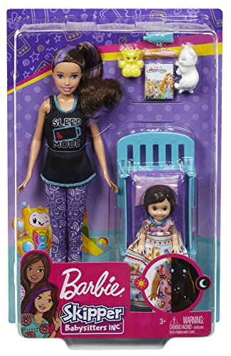 Barbie Babysitter Doll with baby and accessories Set da gioco per dormire