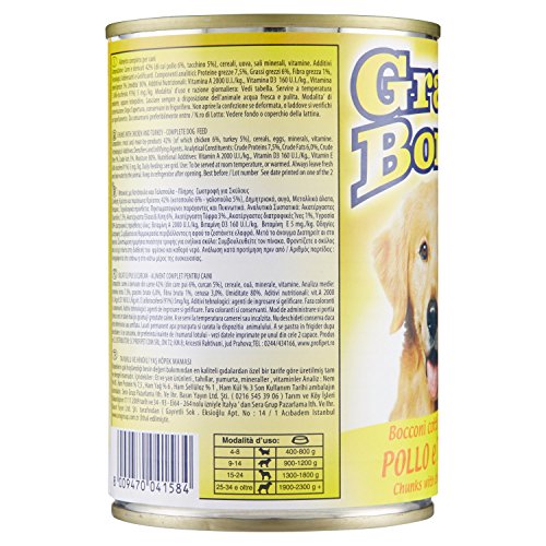 Gran Bontã - Alimento Completo Per Cani, Bocconi Cotti Nel Forno Con Pollo E Tacchino - 24 pezzi da 400 g [9600 g]