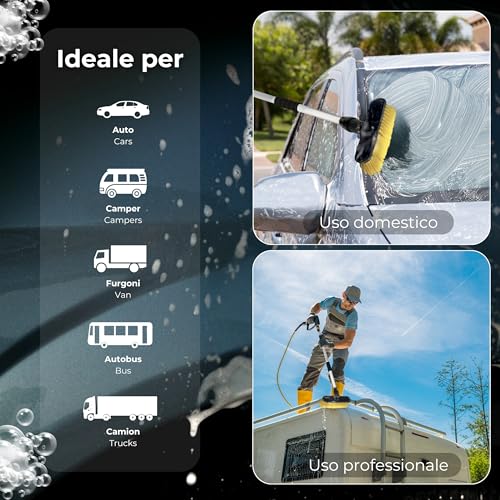 Bottari Idrospazzola Hydrobrush, Spazzola Lavaggio Auto, Camion, Autobus, Van, Compatibile con Manico Hydrohandle