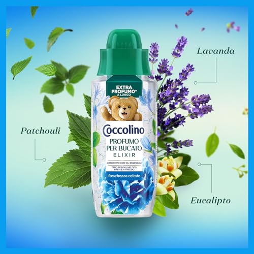 Coccolino Profumo per Bucato Freschezza Celeste, Extra Profumo* a lungo. Efficace Anche a Freddo e nei Cicli Brevi, con note di fragranza Patchouli, Lavanda, Eucalipto, 342ml