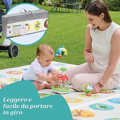 Chicco Coccodrillo Tappeto ad Acqua Sensoriale, Tappeto Morbido, Gioco Bambini Gonfiabile con Aria e Acqua