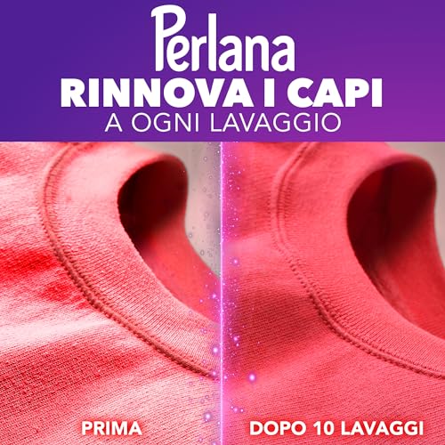 Perlana Detersivo Colorati (28 lavaggi), Detersivo lavatrice liquido per tutti i capi colorati, Detersivo colorati per pulizia delicata e colori e fibre rinnovati