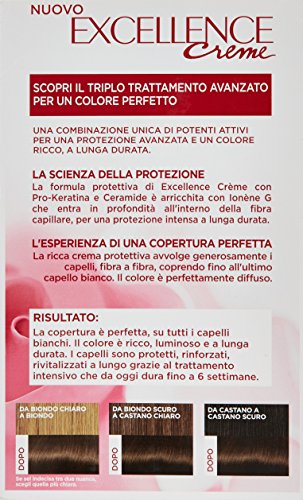 l'Oréal Paris Excellence Crema Colorante Triplo Trattamento Avanzato, 5 Castano Chiaro - 1 Pacco