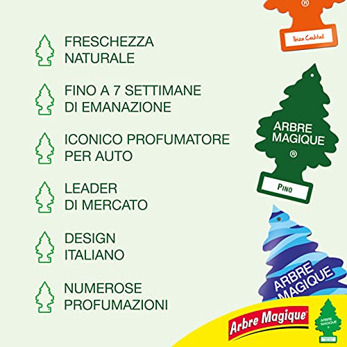 Arbre Magique Profumatore Auto, Profumazione Intensa e Strutturata, Durata fino a 7 Settimane, Made in Italy, Confezione da 6 Unità